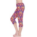 Pink Yellow Neon Squares - Modern Abstract Capri Leggings  View3