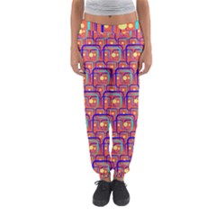 Pink Yellow Neon Squares - Modern Abstract Women s Jogger Sweatpants by ConteMonfrey