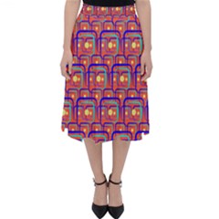 Pink Yellow Neon Squares - Modern Abstract Classic Midi Skirt by ConteMonfrey