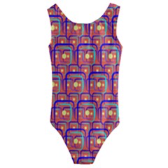 Pink Yellow Neon Squares - Modern Abstract Kids  Cut-out Back One Piece Swimsuit by ConteMonfrey