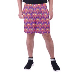 Pink Yellow Neon Squares - Modern Abstract Men s Pocket Shorts by ConteMonfrey