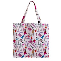 Manicure Nail Zipper Grocery Tote Bag by SychEva