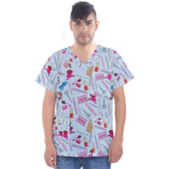 Manicure Nail Men s V-neck Scrub Top