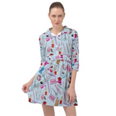 Manicure Nail Mini Skater Shirt Dress by SychEva