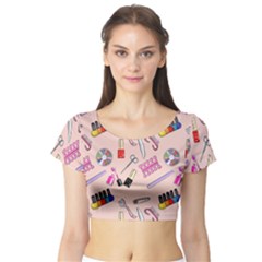 Manicure Short Sleeve Crop Top by SychEva