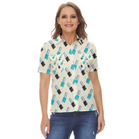 Nails Women s Short Sleeve Double Pocket Shirt by SychEva