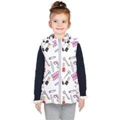 Manicure Nail Pedicure Kids  Hooded Puffer Vest by SychEva