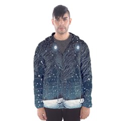 Snow Christmas Starry Night Men s Hooded Windbreaker by Simbadda