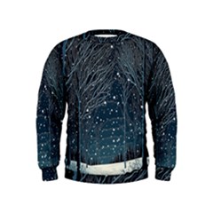 Snow Christmas Starry Night Kids  Sweatshirt