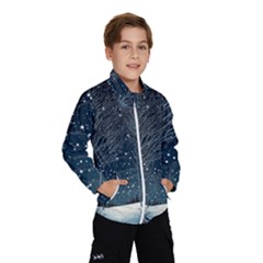 Snow Christmas Starry Night Kids  Windbreaker by Simbadda