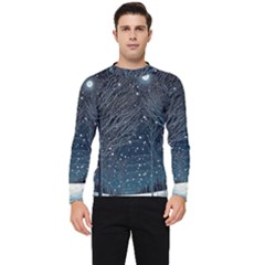 Snow Christmas Starry Night Men s Long Sleeve Rash Guard by Simbadda