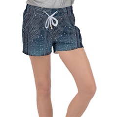 Snow Christmas Starry Night Women s Velour Lounge Shorts by Simbadda