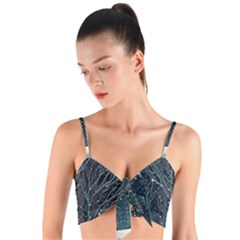 Snow Christmas Starry Night Woven Tie Front Bralet