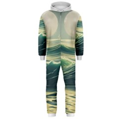 Ocean Sea Waves Tide Hooded Jumpsuit (men) by Simbadda