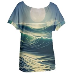 Ocean Sea Waves Tide Women s Oversized Tee