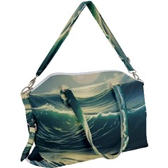 Ocean Sea Waves Tide Canvas Crossbody Bag by Simbadda