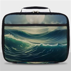 Ocean Sea Waves Tide Full Print Lunch Bag by Simbadda