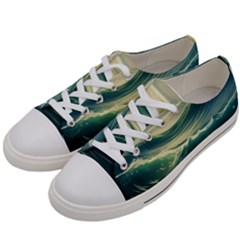 Ocean Sea Waves Tide Women s Low Top Canvas Sneakers by Simbadda