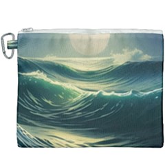 Ocean Sea Waves Tide Canvas Cosmetic Bag (xxxl) by Simbadda