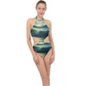 Ocean Sea Waves Tide Halter Side Cut Swimsuit View1