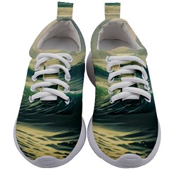 Ocean Sea Waves Tide Kids Athletic Shoes by Simbadda