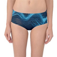 Technology Computer Background Mid-waist Bikini Bottoms by Simbadda