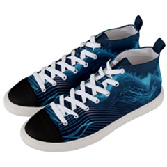 Technology Computer Background Men s Mid-top Canvas Sneakers by Simbadda