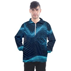 Technology Computer Background Men s Half Zip Pullover