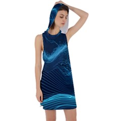 Technology Computer Background Racer Back Hoodie Dress by Simbadda