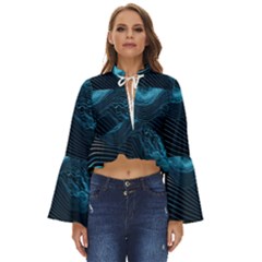 Technology Computer Background Boho Long Bell Sleeve Top