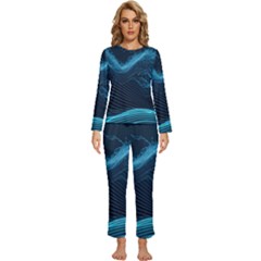 Technology Computer Background Womens  Long Sleeve Lightweight Pajamas Set by Simbadda