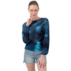 Technology Modern Banded Bottom Chiffon Top by Simbadda