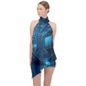 Technology Modern Halter Asymmetric Satin Top View1