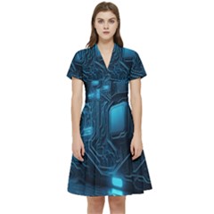 Technology Modern Short Sleeve Waist Detail Dress by Simbadda