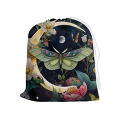 Flower Mot Moon Star Planet Drawstring Pouch (xl) by Simbadda