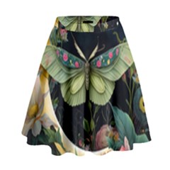 Flower Mot Moon Star Planet High Waist Skirt by Simbadda