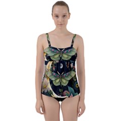 Flower Mot Moon Star Planet Twist Front Tankini Set by Simbadda