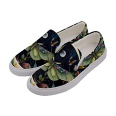 Flower Mot Moon Star Planet Women s Canvas Slip Ons by Simbadda