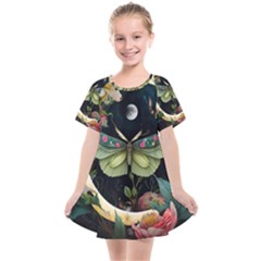 Flower Mot Moon Star Planet Kids  Smock Dress by Simbadda