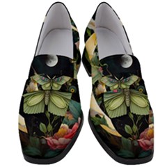 Flower Mot Moon Star Planet Women s Chunky Heel Loafers by Simbadda