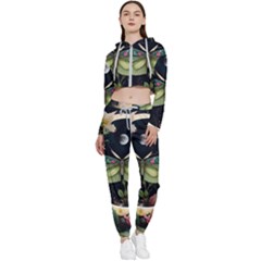 Flower Mot Moon Star Planet Cropped Zip Up Lounge Set by Simbadda