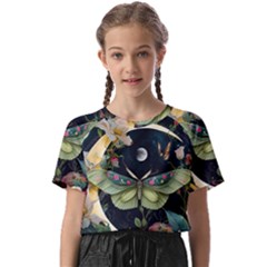 Flower Mot Moon Star Planet Kids  Basic Tee by Simbadda