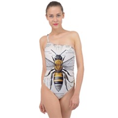 Bee Beekeeping Classic One Shoulder Swimsuit by Simbadda