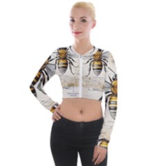 Bee Beekeeping Long Sleeve Cropped Velvet Jacket by Simbadda