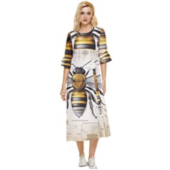 Bee Beekeeping Double Cuff Midi Dress by Simbadda