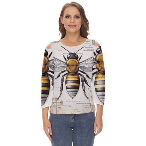 Bee Beekeeping Cut Out Wide Sleeve Top by Simbadda