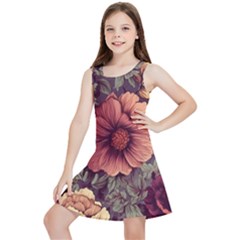 Flowers Pattern Kids  Lightweight Sleeveless Dress by Simbadda