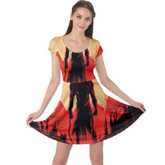 Demon Halloween Cap Sleeve Dress by Simbadda