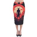 Demon Halloween Velvet Midi Pencil Skirt View1