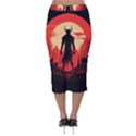 Demon Halloween Velvet Midi Pencil Skirt View2